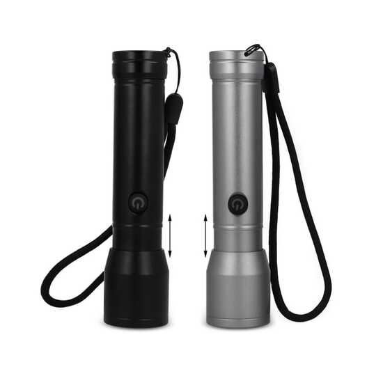 Wiederaufladbare Taschenlampe aus recyceltem Aluminium IPX4
