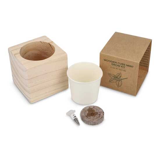 FSC-Holzpflanzgefäß-Set – Mint