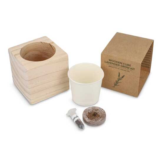 FSC-Holzpflanzgefäß-Set – Lavendel