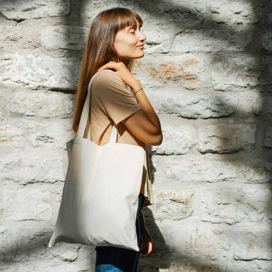 Umhängetasche Baumwolle OEKO-TEX® 140g/m² 38x42cm
