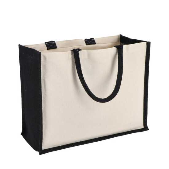 Jute-Baumwolle Tragetasche OEKO-TEX® 42,5 x 19 x 32cm 320g/m²