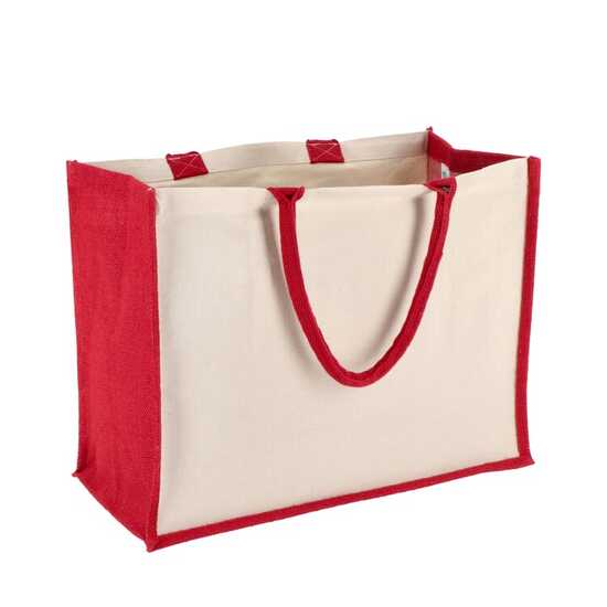 Jute-Baumwolle Tragetasche OEKO-TEX® 42,5 x 19 x 32cm 320g/m²