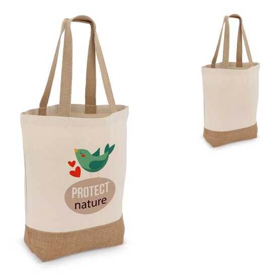 Baumwoll-Jute Tragetasche OEKO-TEX® 41 x 13 x 41cm 320g/m²