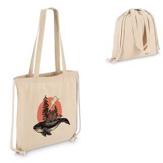 Baumwoll-Tragetasche mit Kordelzug OEKO-TEX® 38 x 42cm 140g/m²
