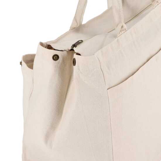 Baumwoll-Tragetasche mit Reißverschluss OEKO-TEX® 39 x 24 x 34cm 320g/m²