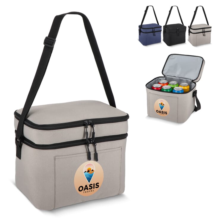 R-PET 600D Kühlbeutel mit zwei Fächern 30 x 20 x 24 cm 12 l