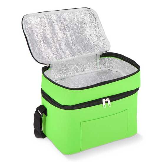 R-PET 600D Doppelfach-Kühltasche 30 x 20 x 24cm 12L