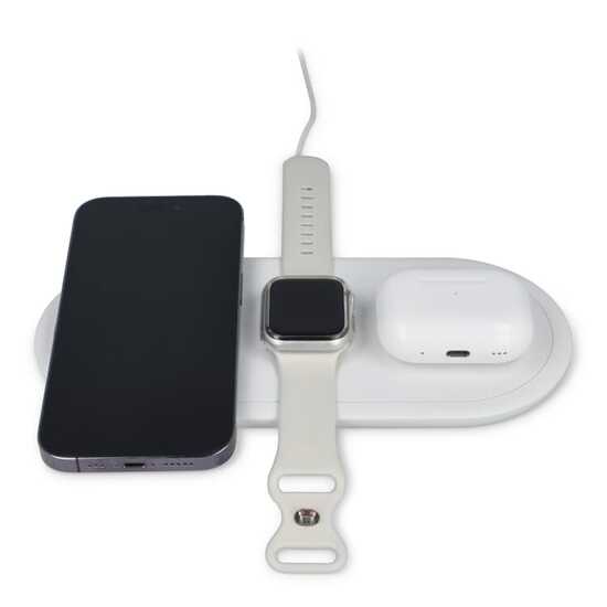 3-in-1 15 W Drahtloses Ladegerät für Handys, Apple Watch und AirPods.