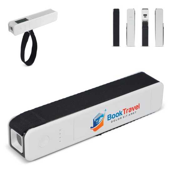 5-in-1 Travel Powerbank 2600 mAh - Kofferwaage - Taschenlampe - Lineal - Temperaturmesser