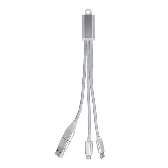 2-in-1-Ladekabel USB-A/C zu USB-C & Lightning Aluminium