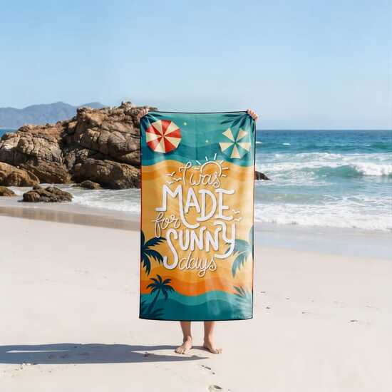 R-PET-Schnelltrocknungs-Strandtuch 100 × 180 cm, Sublimationsdruck