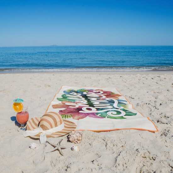 R-PET-Schnelltrocknungs-Strandtuch 100 × 180 cm, Sublimationsdruck