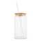 Glas mit Bambusdeckel & Strohhalm 450ml