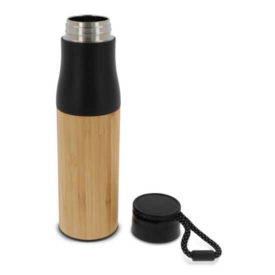 Isolierflasche Bambus mit Trageschlaufe 500ml