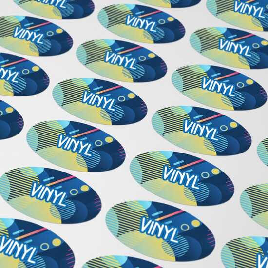 Vinyl Sticker Oval 20x10mm