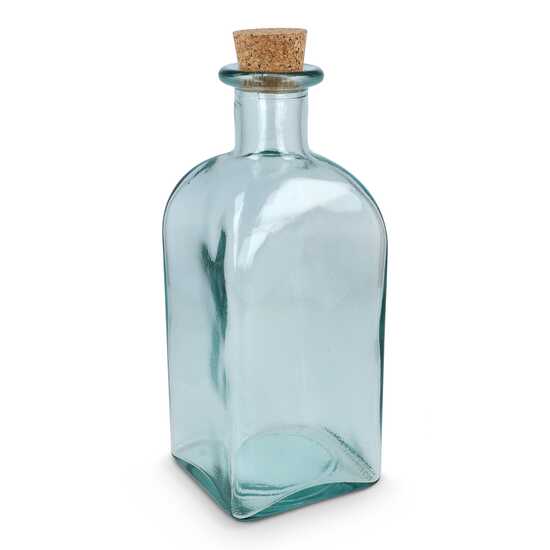 InSideOut Square Recycelte Glaswasserflasche ReuuZ mit Korkverschluss 1 l