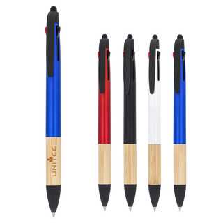 3-Farben-Stift mit Bambusgriff