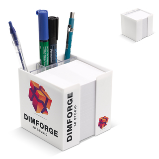 Notizzettel 10x10x10cm FSC in Würfelbox mit Stifteköcher