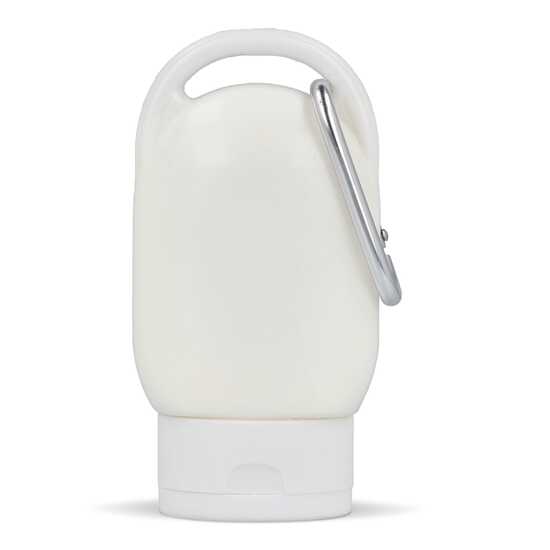 Sonnenschutzlotion mit Karabiner SPF30 aus recyceltem Material