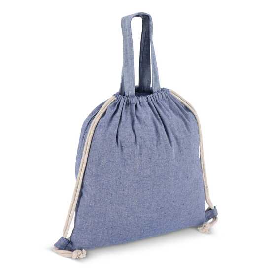 Tasche/Beutel mit Kordelzug aus recycelter Baumwolle 38x42cm