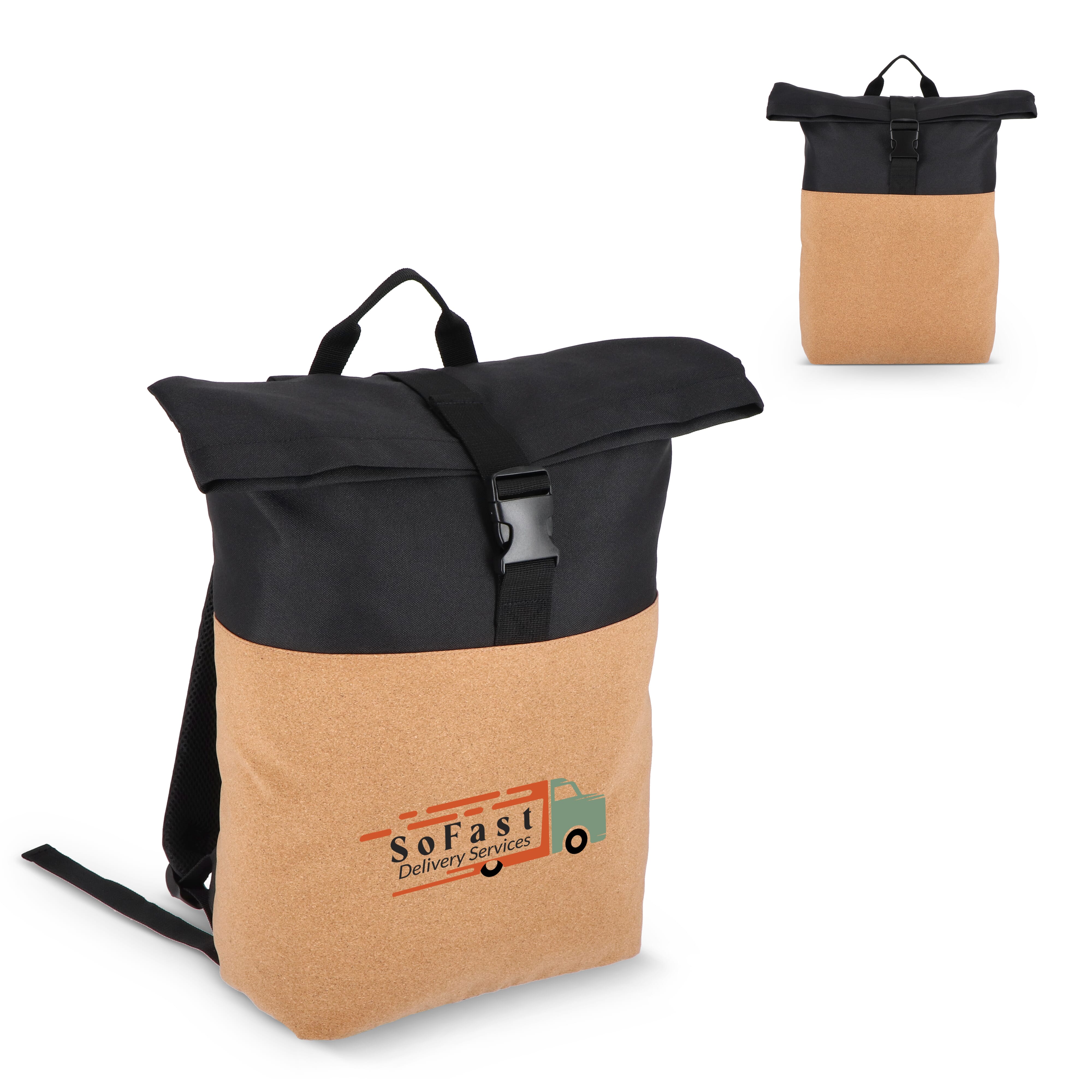 Rolltop-Rucksack Kork &amp; R-PET 18L