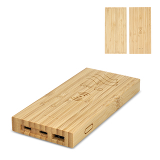 Powerbank bamboo wireless 8.000mAh