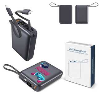 Nova Powerbank 22,5 W Power Delivery mit integrierten Kabeln 20000 mAh
