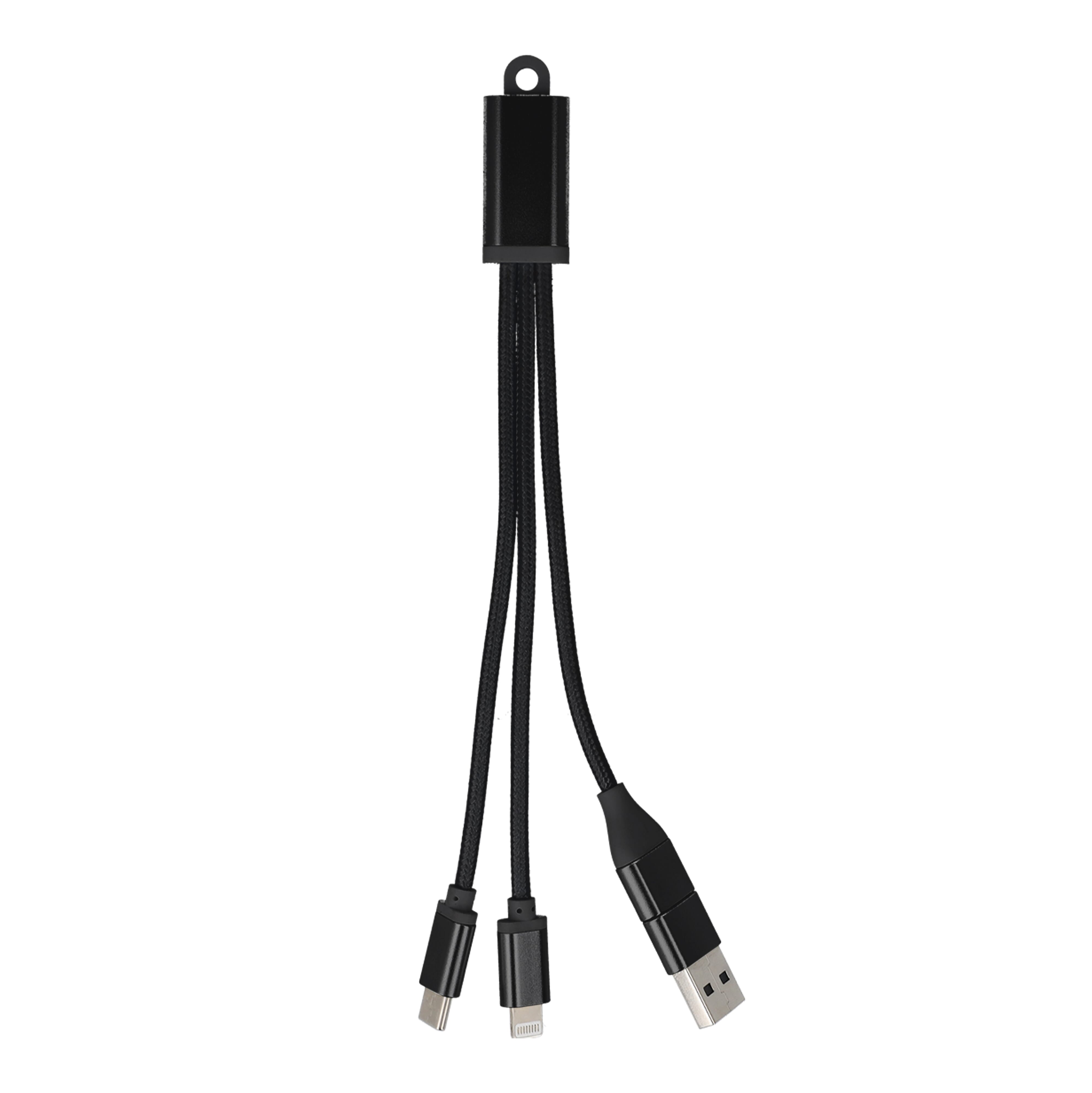 2-in-1-Ladekabel USB-A/C zu USB-C &amp; Lightning Aluminium