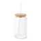 Glas mit Bambusdeckel &amp; Strohhalm 450ml