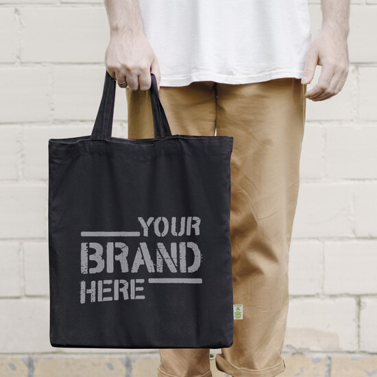 TRIER – Tragetasche aus schwerer, recycelter Baumwolle mit kurzen Henkeln