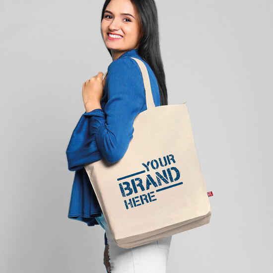 OTTAWA – Schwere Baumwolltasche mit Reißverschluss und langen Henkeln