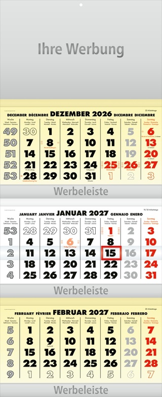 Dreimonatsplaner Business-trio-plus gelb