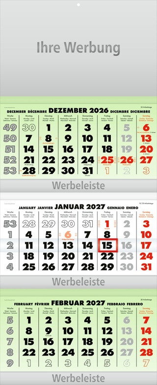 Dreimonatsplaner Business-trio-plus grün