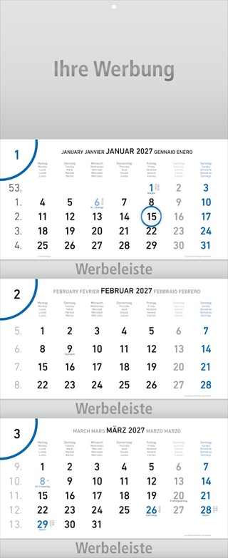 Dreimonatsplaner Future-trio-plus blau