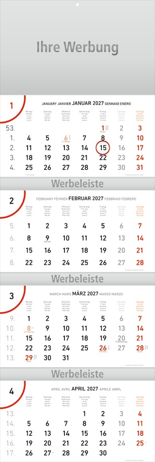 Viermoantsplaner Future-quattro rot