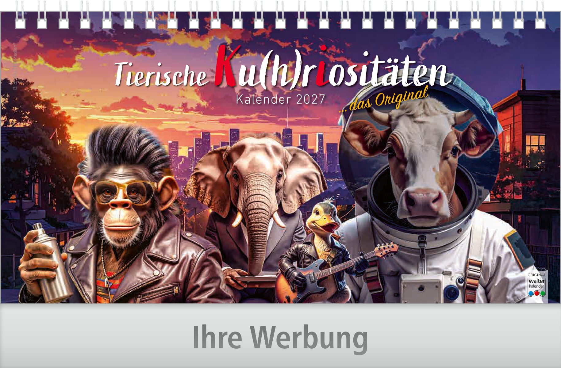 Tischaufstellkalender Tierische Kuhriositäten