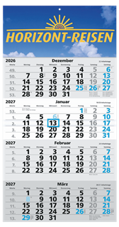 4-Monatskalender Compact-quattro blau