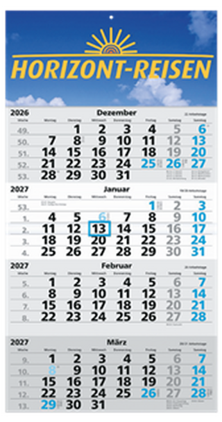 4-Monatskalender Compact-quattro blau