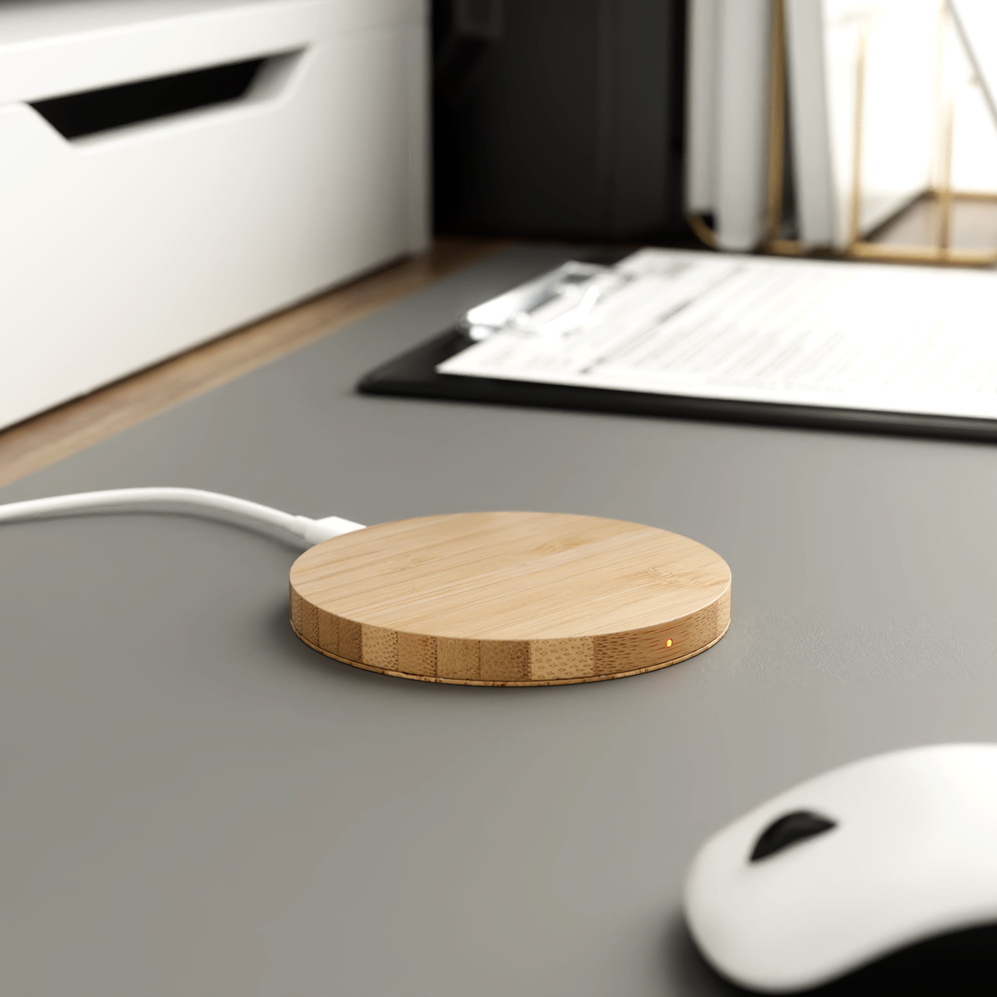 Wireless Charger Bamboo round