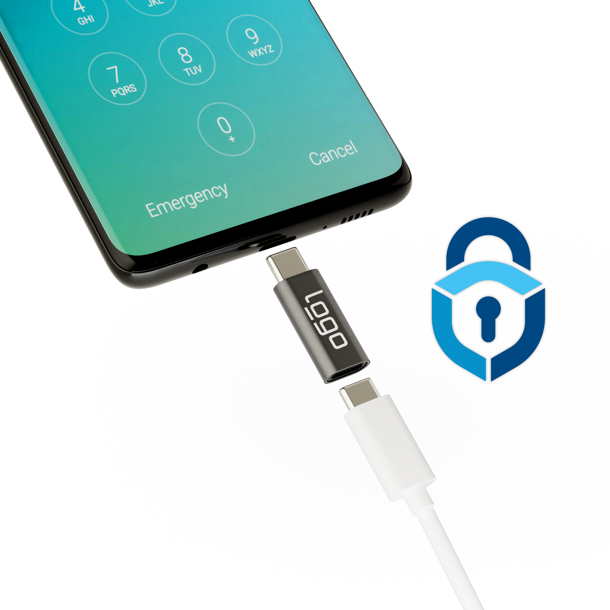 USB Data Blocker Lade-Virenschutz (Typ C) (inkl. Trägerkarte)