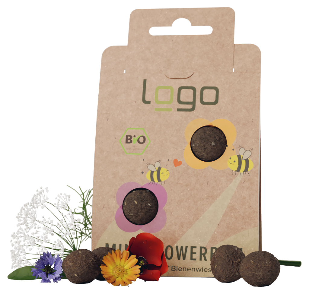 BIO-Mini-Seedbomb - Mini-Flower-Ball "Bienenweide" - torffrei