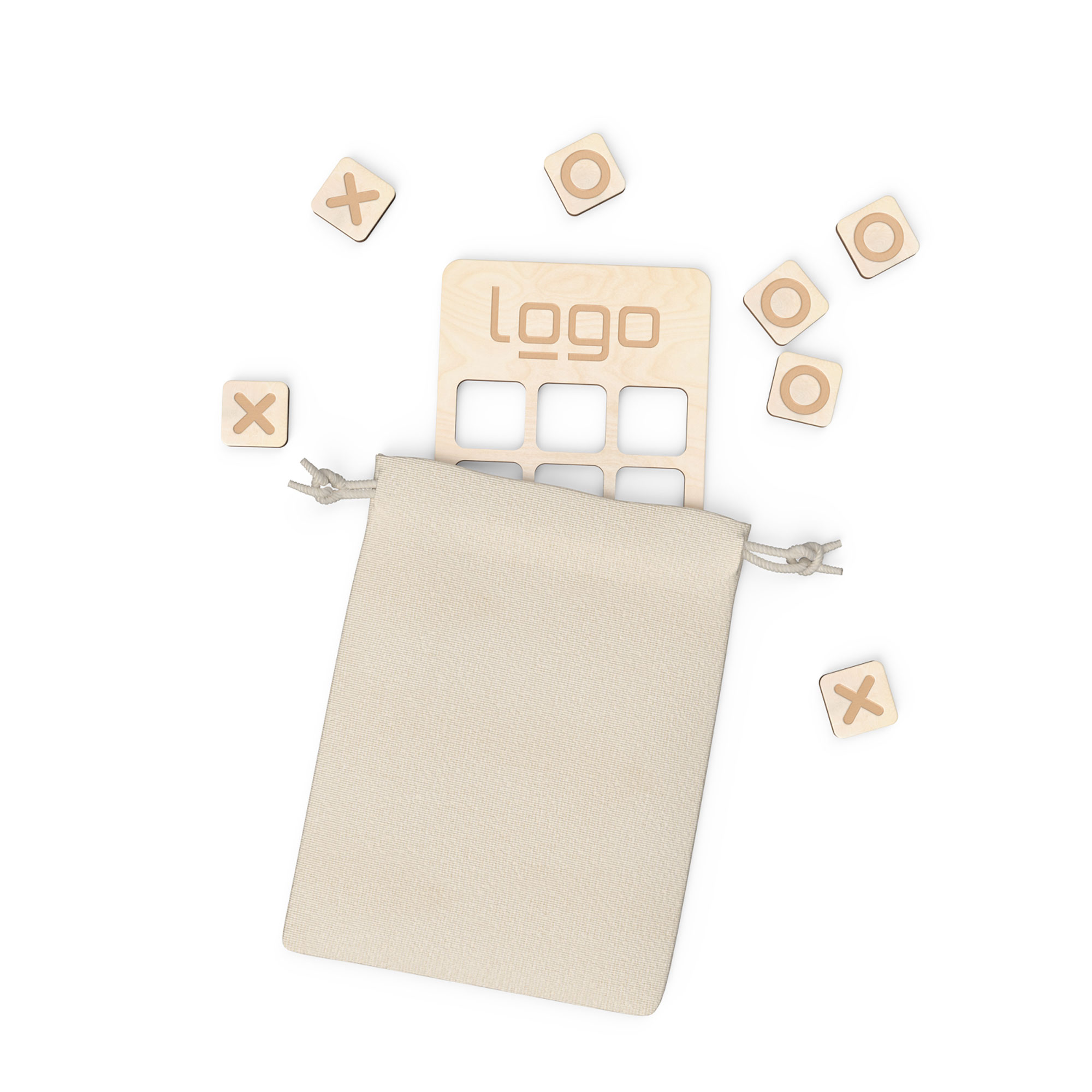 Tic-Tac-Toe – "Drei Gewinnt" (FSC® zertifiziert) inkl. Baumwollsäckchen