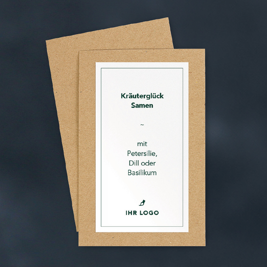Kräuter Samenbriefchen mit Label Herbi