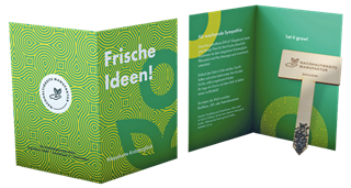 Klappkarte mit Pflanzstick – Herbi