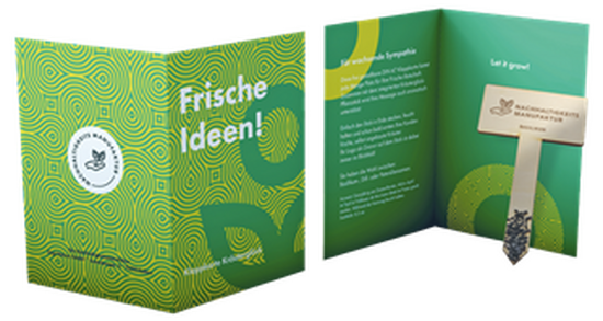 Klappkarte mit Pflanzstick – Herbi