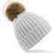 Faux Fur Pop Pom Chunky Beanie