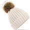 Faux Fur Pop Pom Chunky Beanie