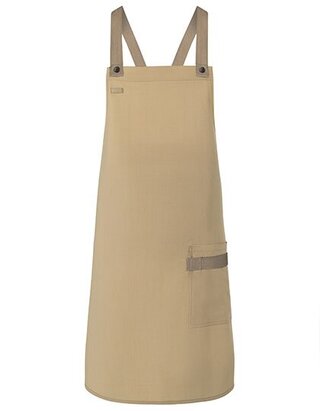 Latzschürze Urban-Look mit Kreuzbändern und Tasche