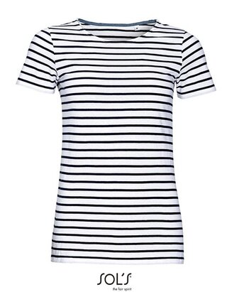 Women`s Round Neck Striped T-Shirt Miles