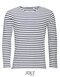 Men`s Long Sleeve Striped T-Shirt Marine